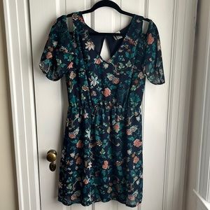 H&M Divided Navy Floral Dress